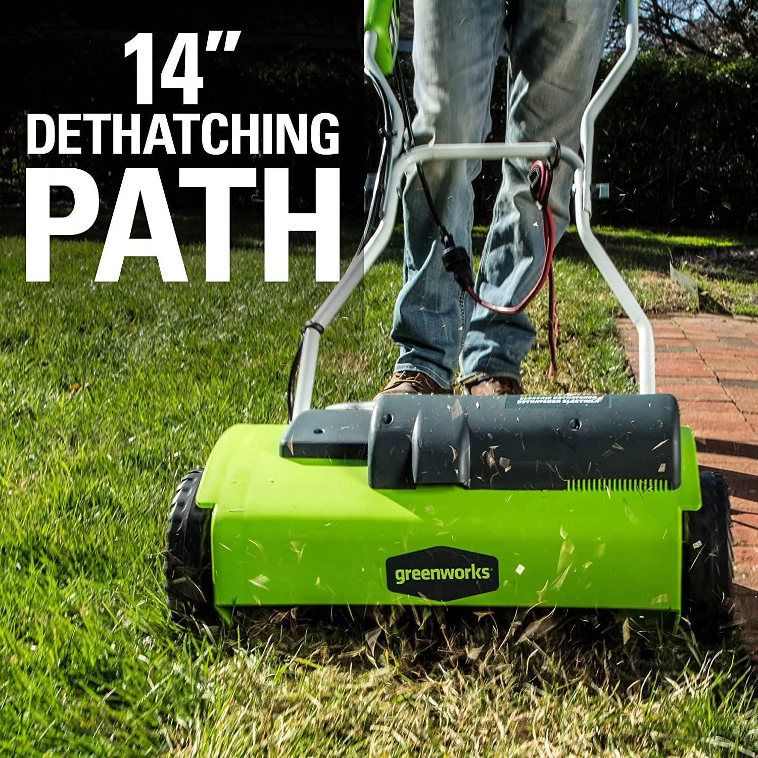 Greenworks 27022 Corded Electric Dethatcher (Stainless Steel Tines) - Image 11