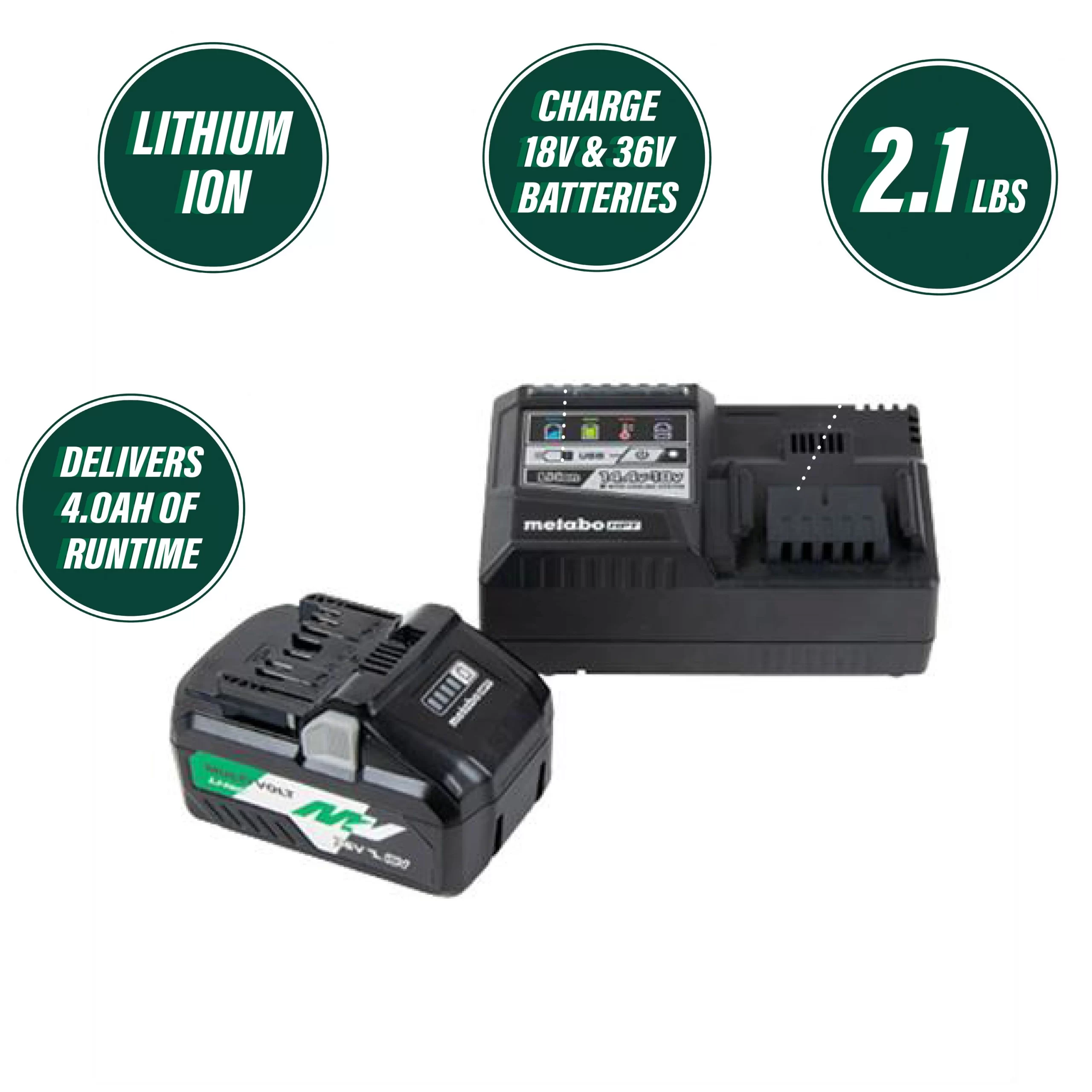 Metabo HPT MultiVolt 36 Lithium-ion Battery and Charger (Charger Included) - Image 9