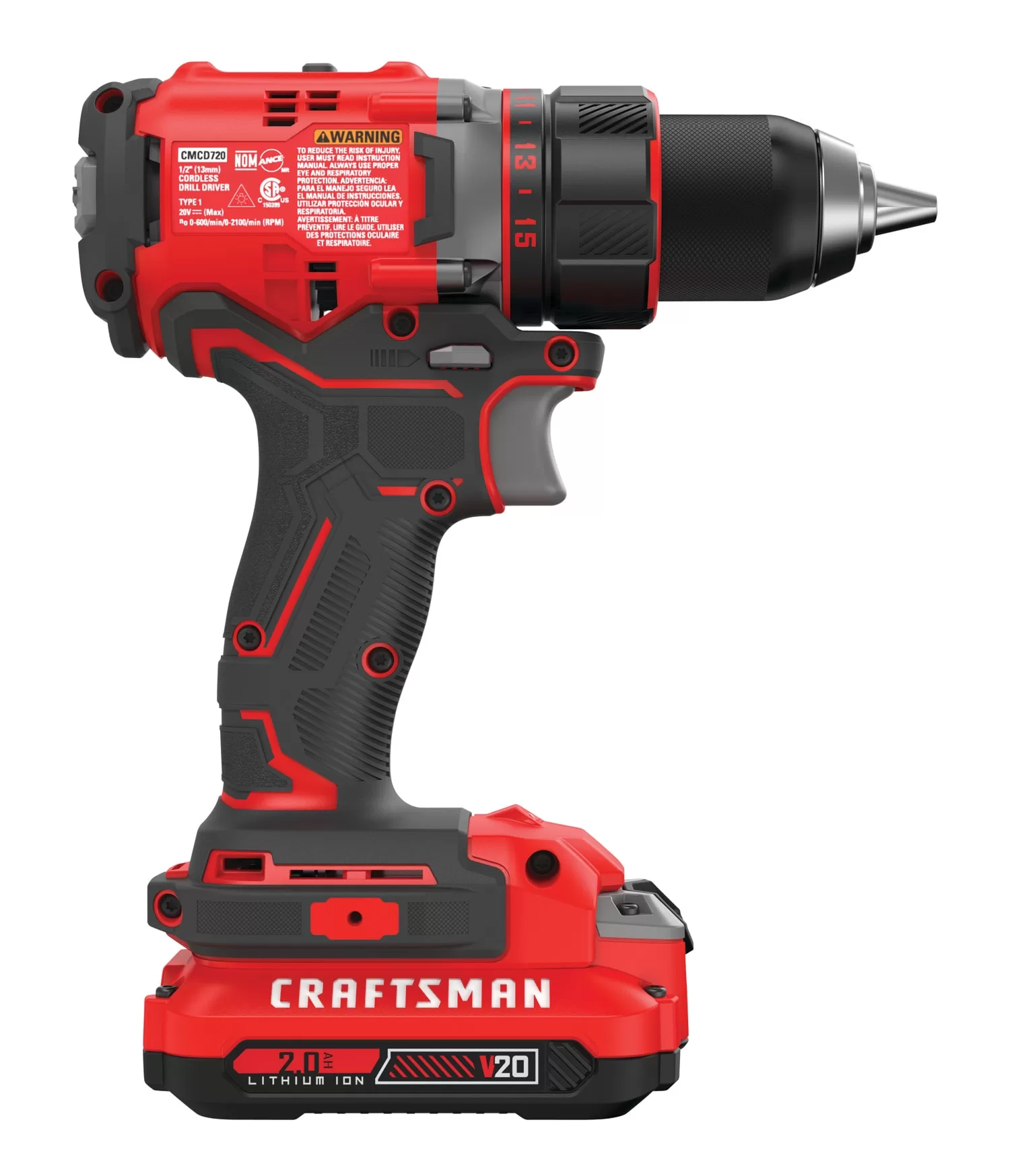 CRAFTSMAN V20 20-volt 1/2-in Brushless Cordless Drill(2 Li-ion Batteries Included and Charger Included) - Image 13