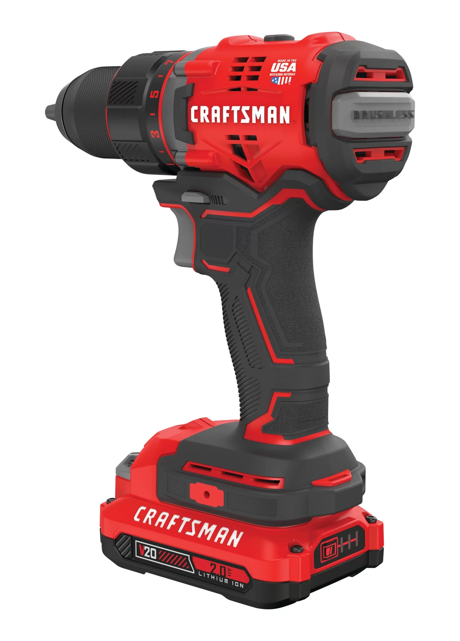 CRAFTSMAN V20 20-volt 1/2-in Brushless Cordless Drill(2 Li-ion Batteries Included and Charger Included) - Image 14