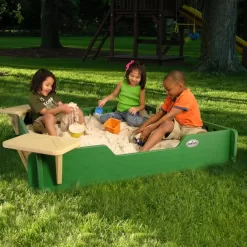 SandLock 59-in x 59-in Green Square Plastic Sandbox
