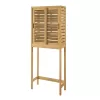 Linon Bracken 26-in W x 65-in H x 11-in D Natural 3-Shelf Over-the-Toilet Storage