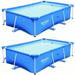 Bestway 8.5ft x 5.6ft x 2ft Pro Rectangular Above Ground Swimming Pool (2 Pack)