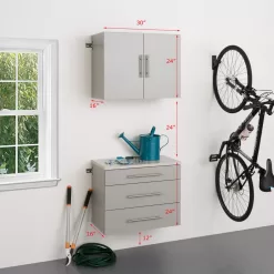 Alternative view of Prepac HangUps 30-in W x 72-in H Wood Composite Light Gray Wall-mount Utility Storage Cabinet