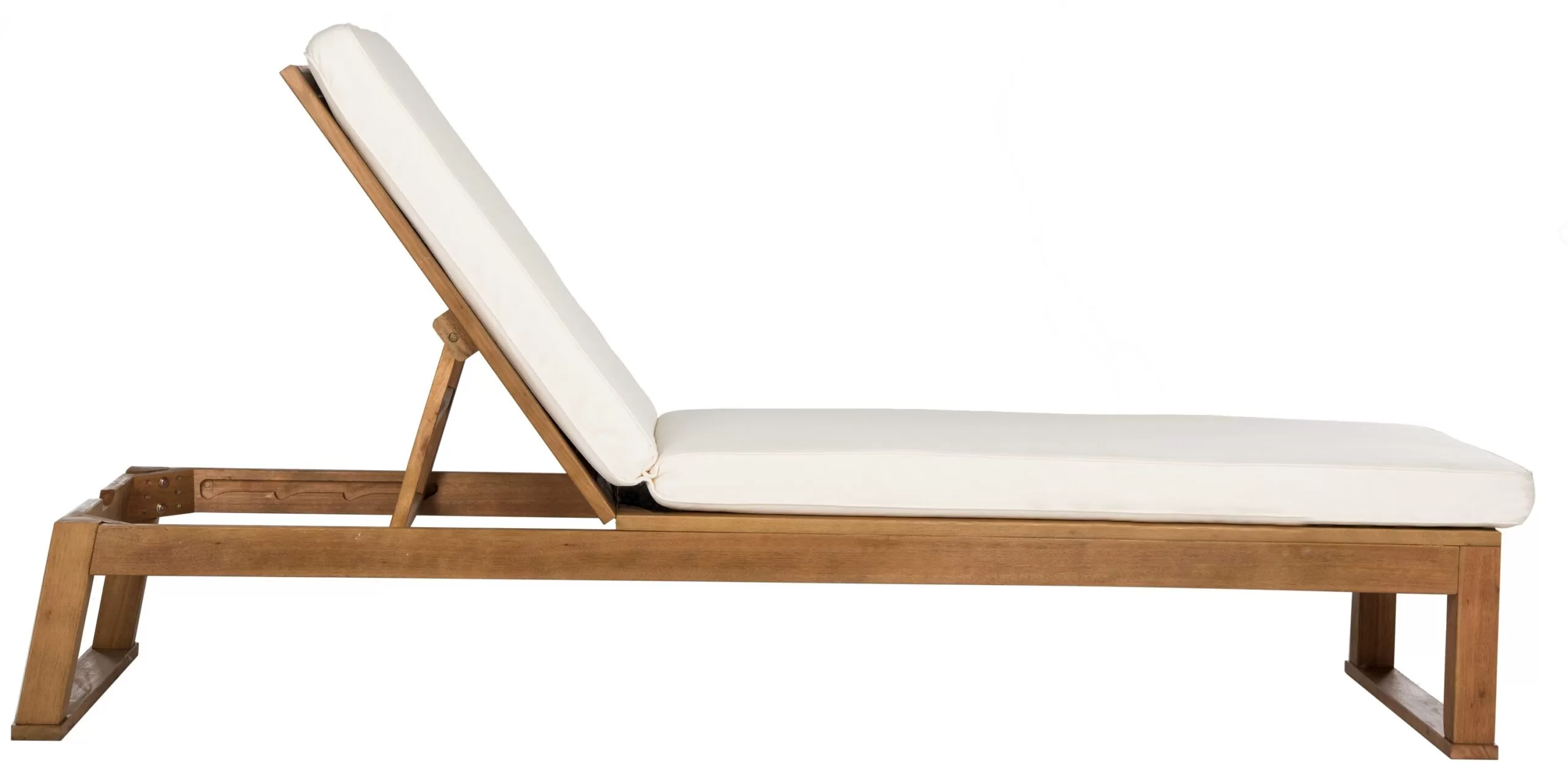 Safavieh Solano Woven Natural Wood Frame Stationary Chaise Lounge Chair(s) with Off-white Woven Seat - Image 5