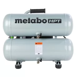 Metabo HPT 4-Gallon Single Stage Portable Corded Electric Twin Stack Air Compressor