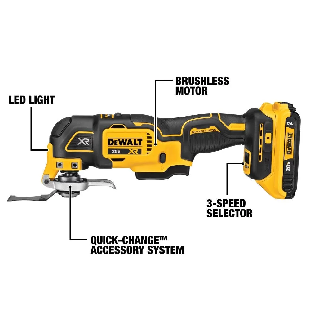 DEWALT DCS356D1 XR 2-Piece Cordless Brushless 20-volt Max Variable Speed Oscillating Multi-Tool Kit with Soft Case (1-Battery Included) - Image 2