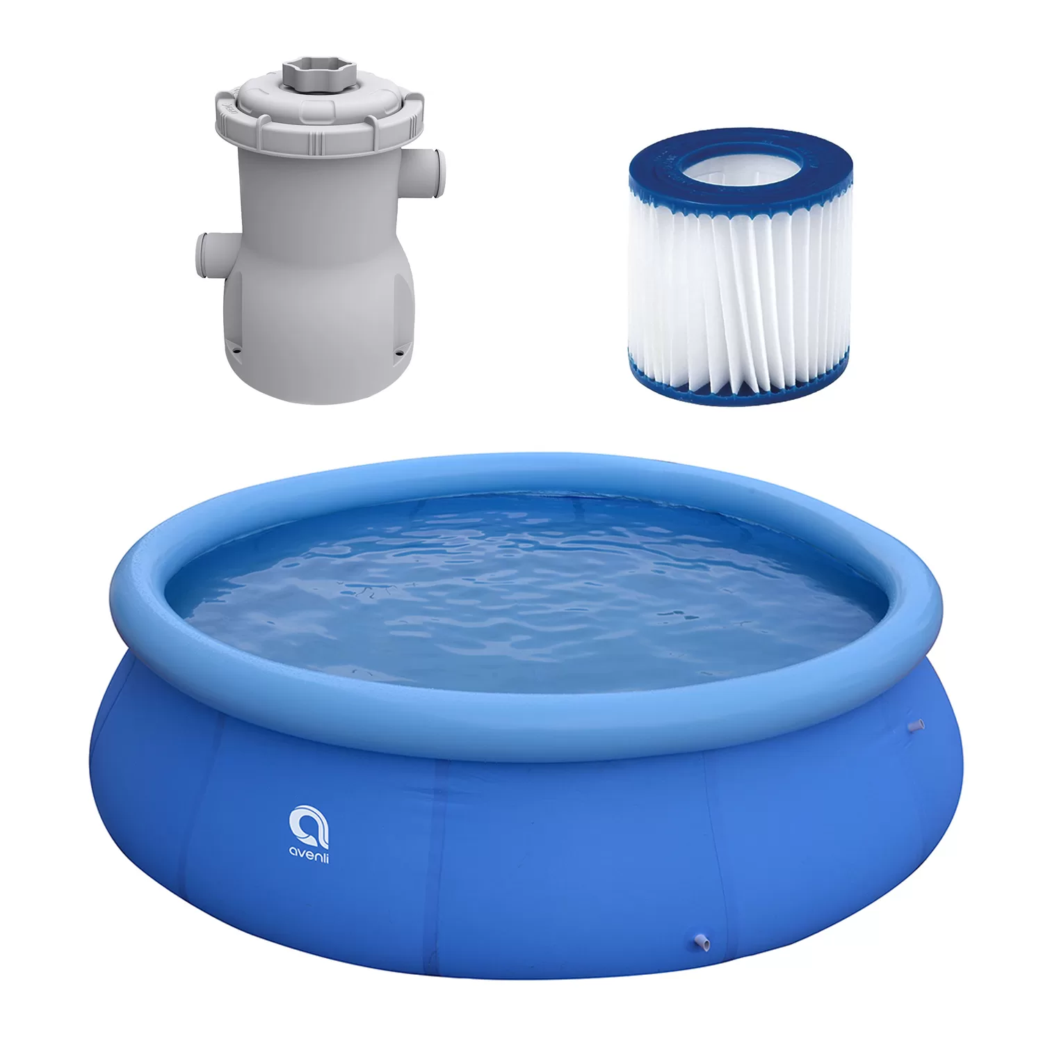 JLeisure 12 Ft x 30" Inflatable Pool Bundle w/ Filter Cartridge & Pump