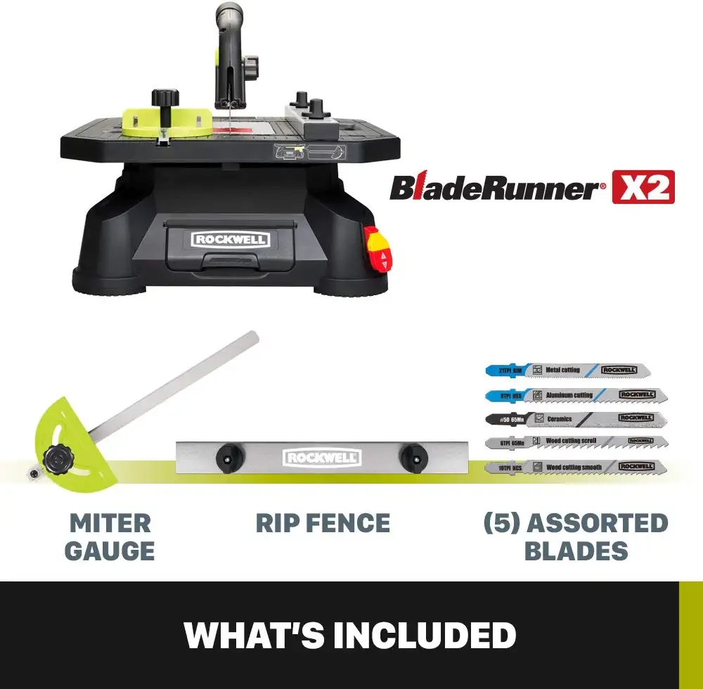 ROCKWELL Table Saw RK7323 BladeRunner X2 4-in Carbon 5.5-Amp Portable Corded - Image 3