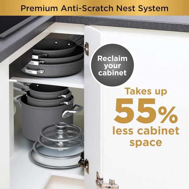 Ninja C59500 Foodi NeverStick Premium Anti-Scratch Nest System, 10-Piece Cookware Set - Image 4