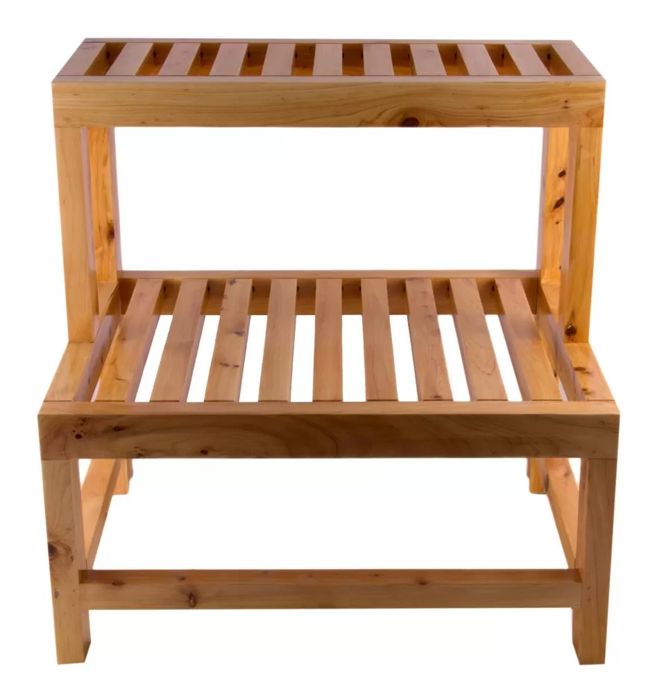 ALFI brand 2-Step 550 lbs. Capacity Brown Wood Step Stool - Image 2