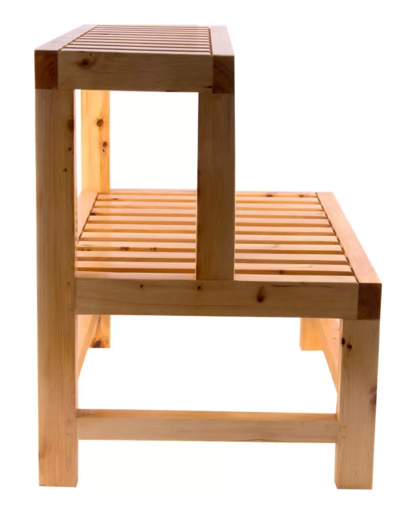 ALFI brand 2-Step 550 lbs. Capacity Brown Wood Step Stool - Image 3