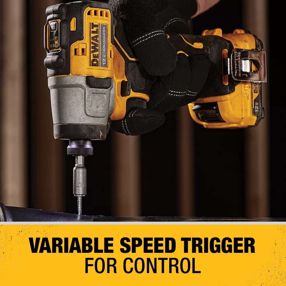 DEWALT DCF801F2 XTREME 12-volt Max 1/4-in Variable Speed Brushless Cordless Impact Driver (2-Batteries Included) - Image 6