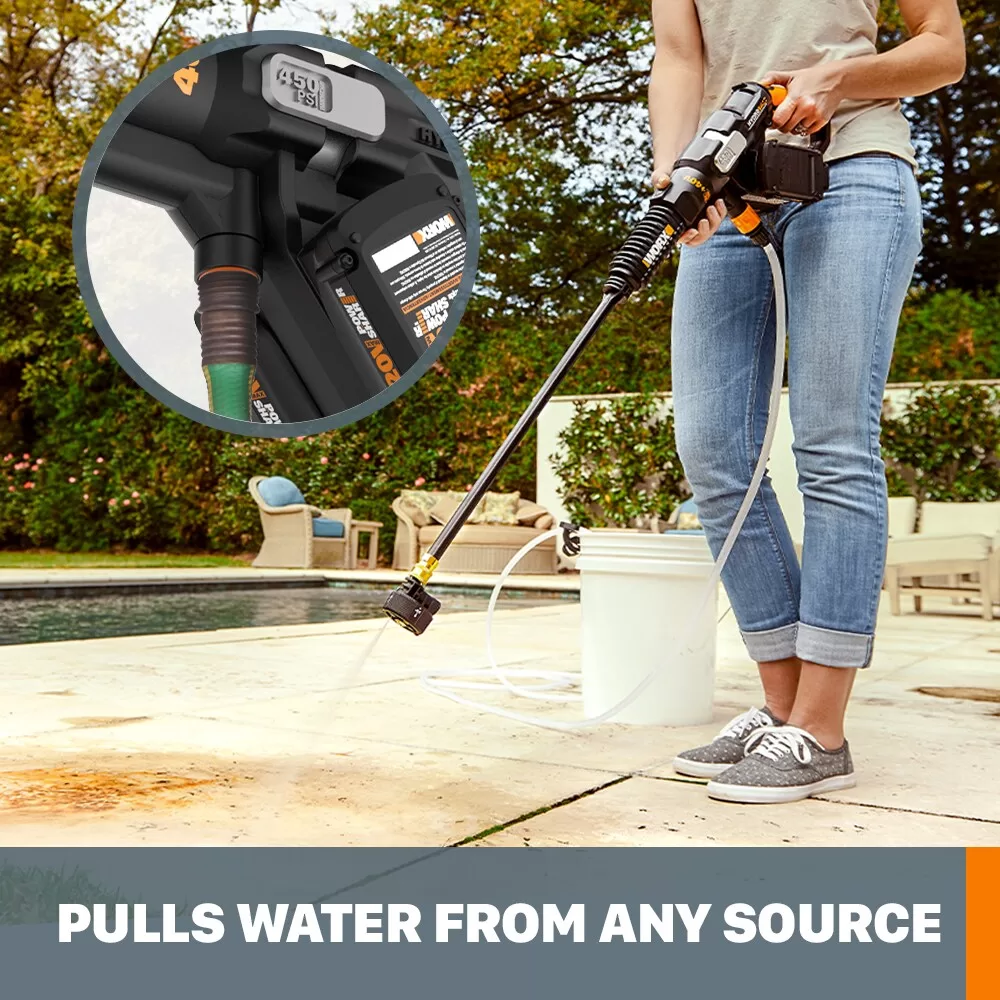 WORX WG644 POWER SHARE 450 PSI 0.9-Gallon-GPM Cold Water Electric Pressure Washer - Image 8