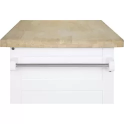 Mainstays Kitchen Island Cart with Drawer and Storage Shelves, White