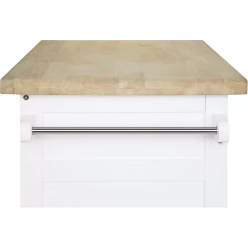 Mainstays Kitchen Island Cart with Drawer and Storage Shelves, White
