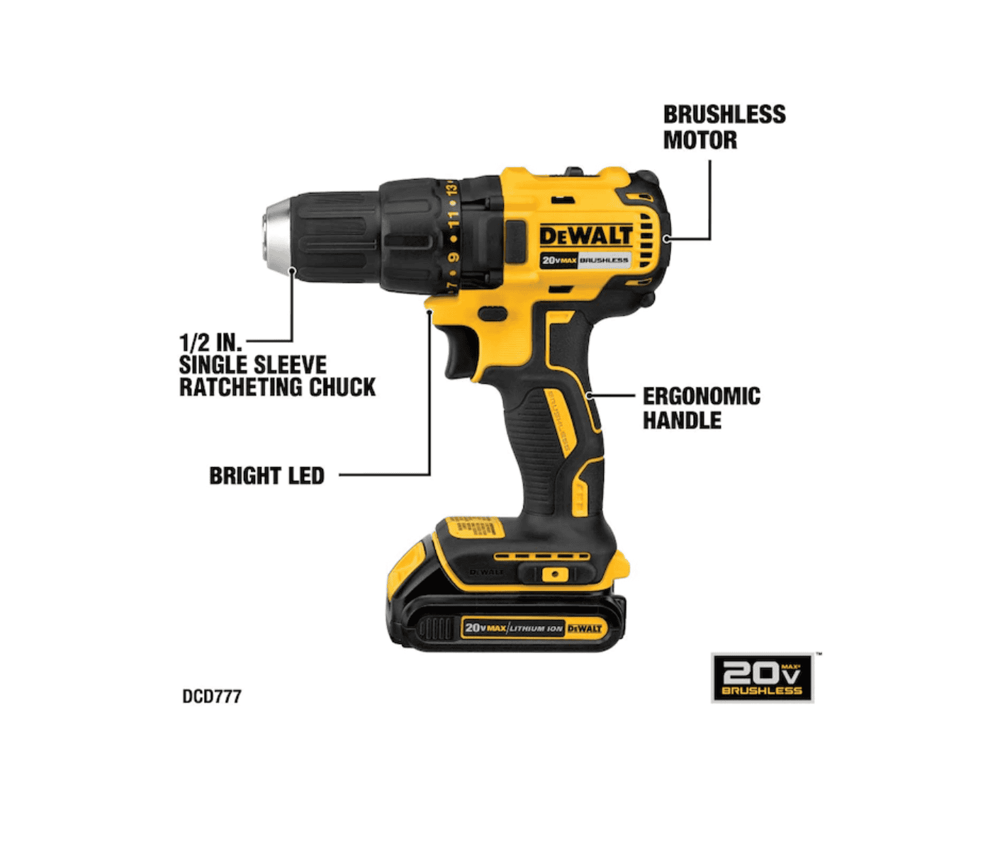 DEWALT DCK277C2 2-Tool 20-Volt Max Brushless Power Tool Combo Kit with Soft Case (2-Batteries and charger Included) - Image 13