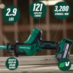 Alternative view of Metabo HPT  Reciprocating Saw CR18DAQ4M MultiVolt 18-volt Variable Speed Cordless  | One-Handed Design (Tool Only)