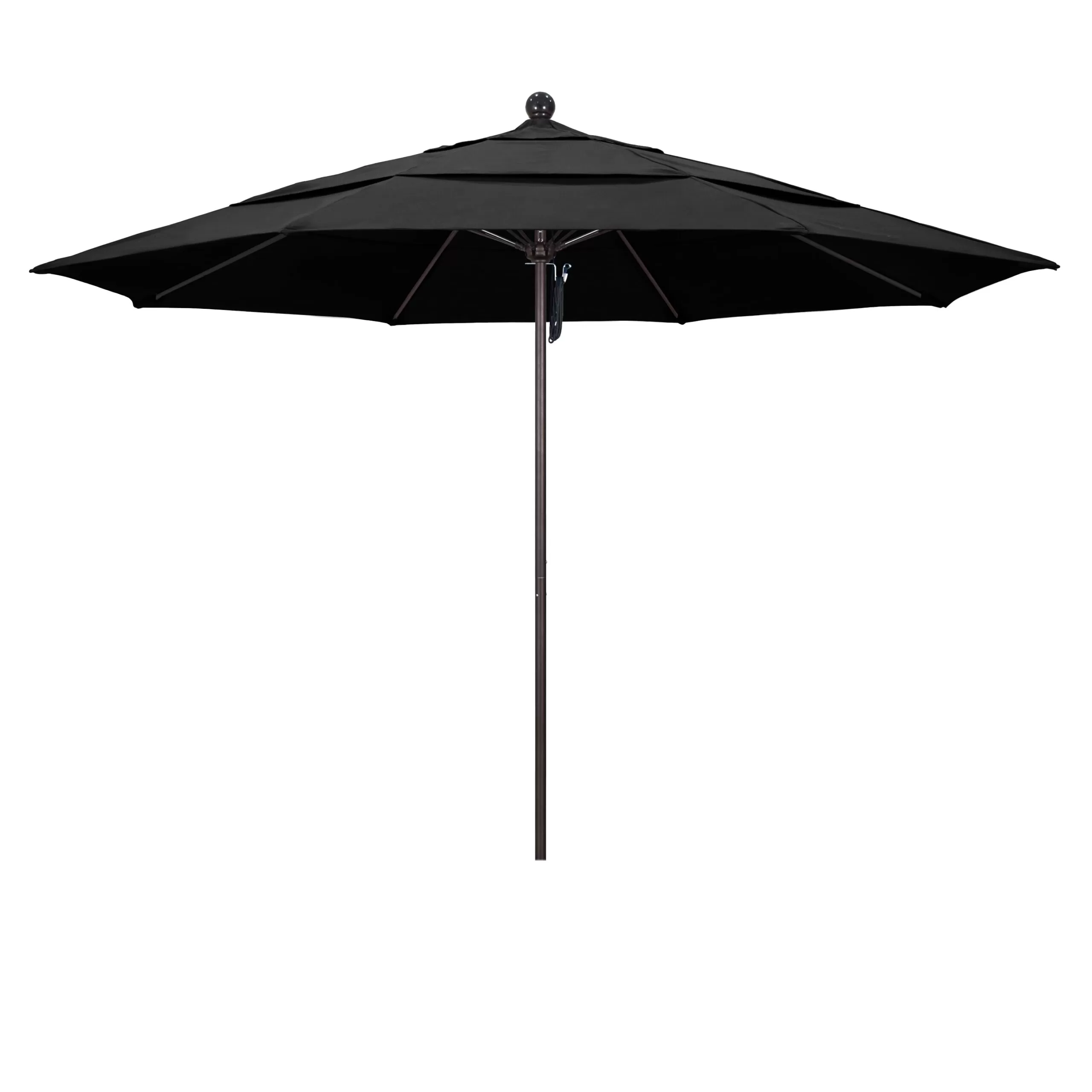 California Umbrella 11-ft Black No-tilt Market Patio Umbrella