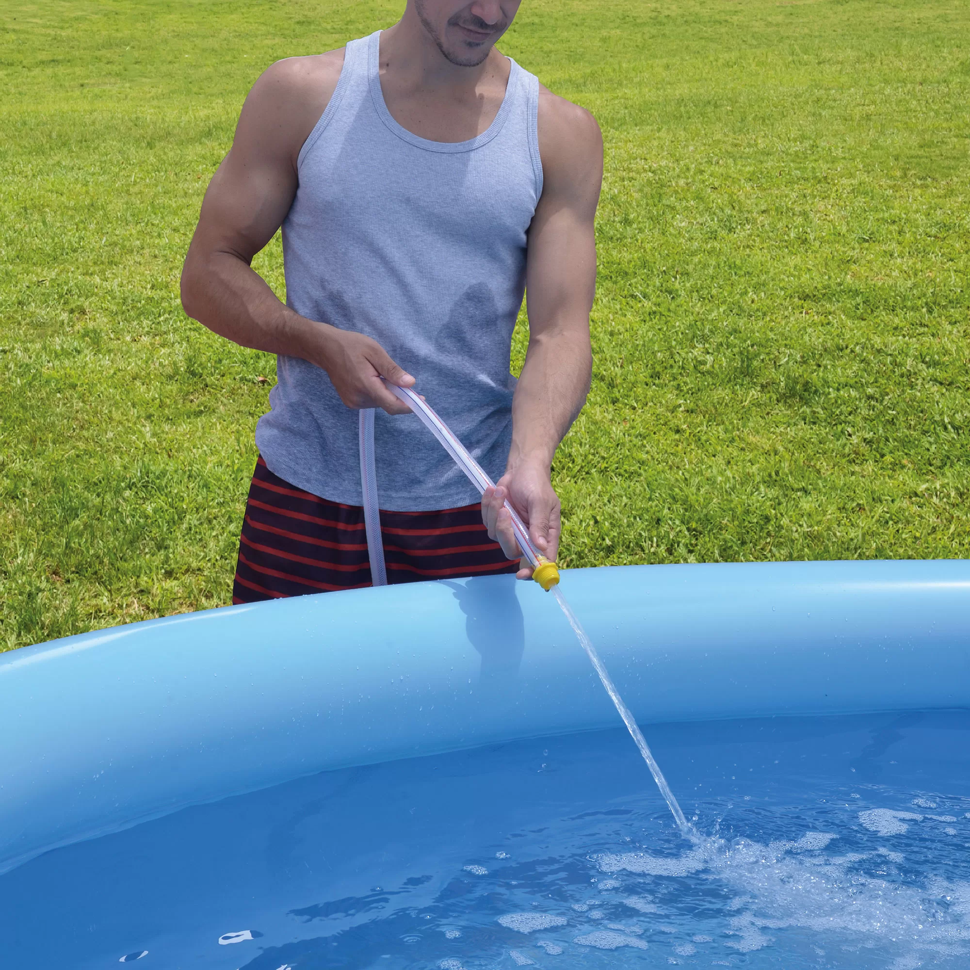 JLeisure 12 Ft x 30" Inflatable Pool Bundle w/ Filter Cartridge & Pump