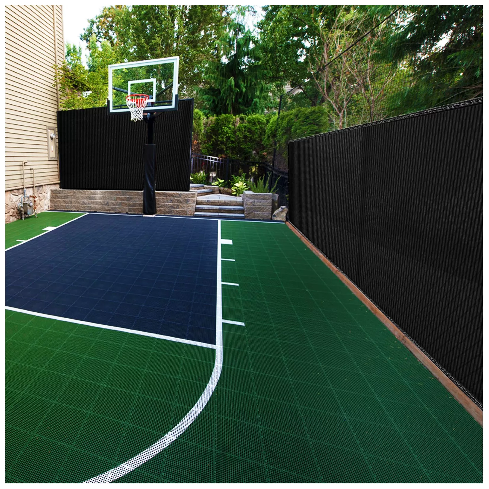 BOEN 10-ft H x 150-ft W Black Polyethelene Chain Link Fence Screen - Image 5
