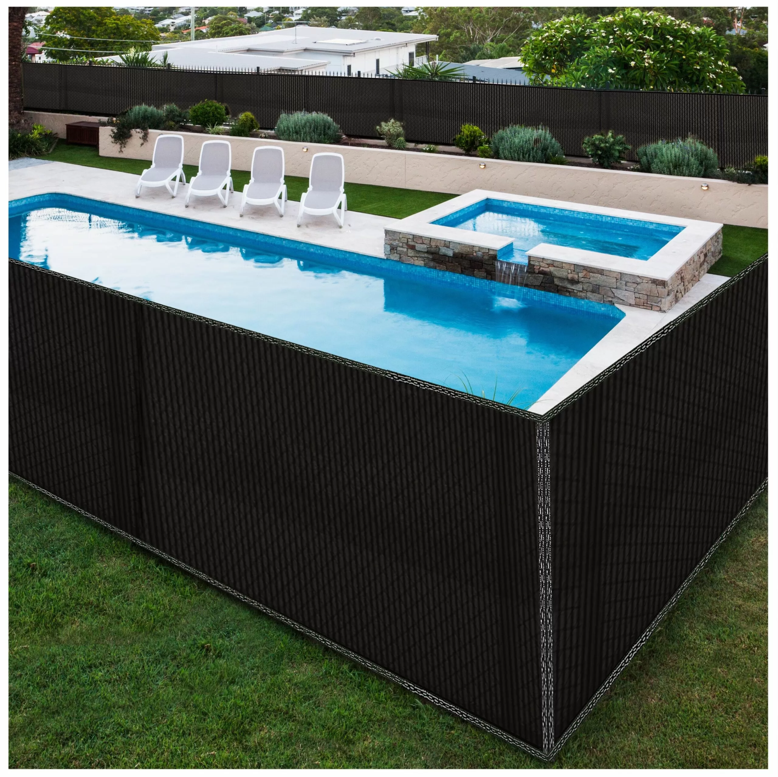 BOEN 10-ft H x 150-ft W Black Polyethelene Chain Link Fence Screen - Image 6