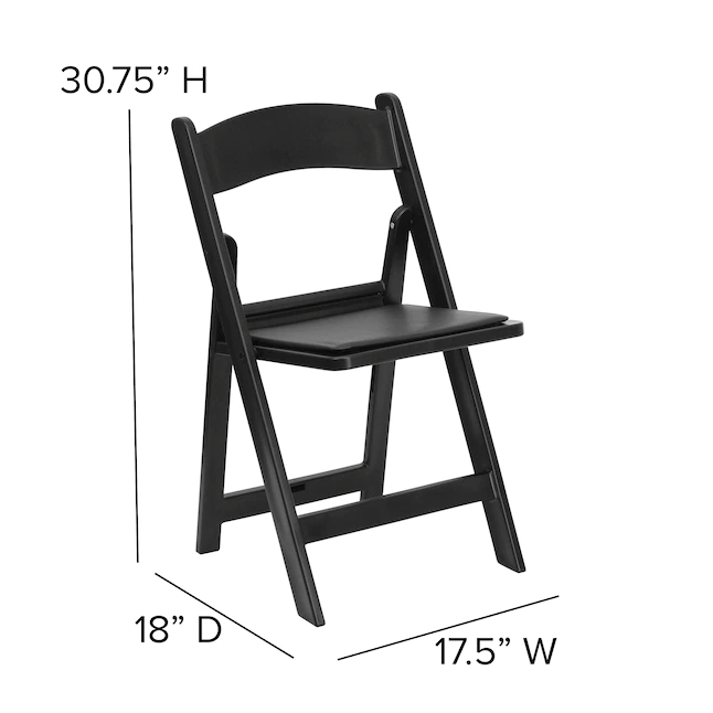 Flash Furniture 4-Pack Black Standard Folding Chair with Upholstered Seat (Indoor or Outdoor) - Image 11
