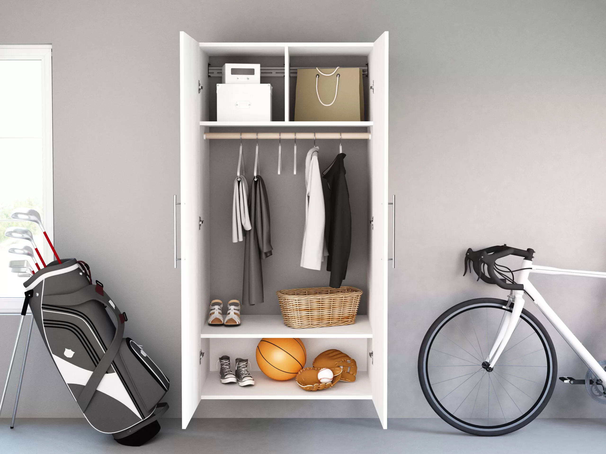 Prepac HangUps 36-in W x 72-in H Wood Composite White Wall-mount Utility Storage Cabinet - Image 7