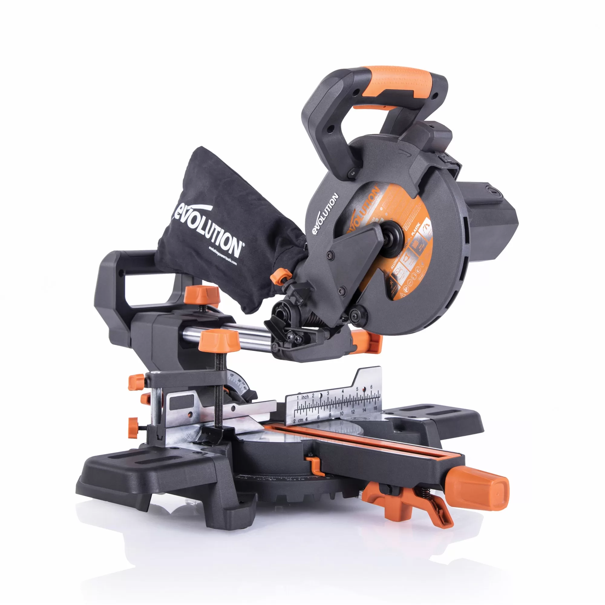 Evolution R185SMS+ 7-1/4-in 10-Amp Single Bevel Sliding Compound Corded Miter Saw with Laser Guide (Corded)