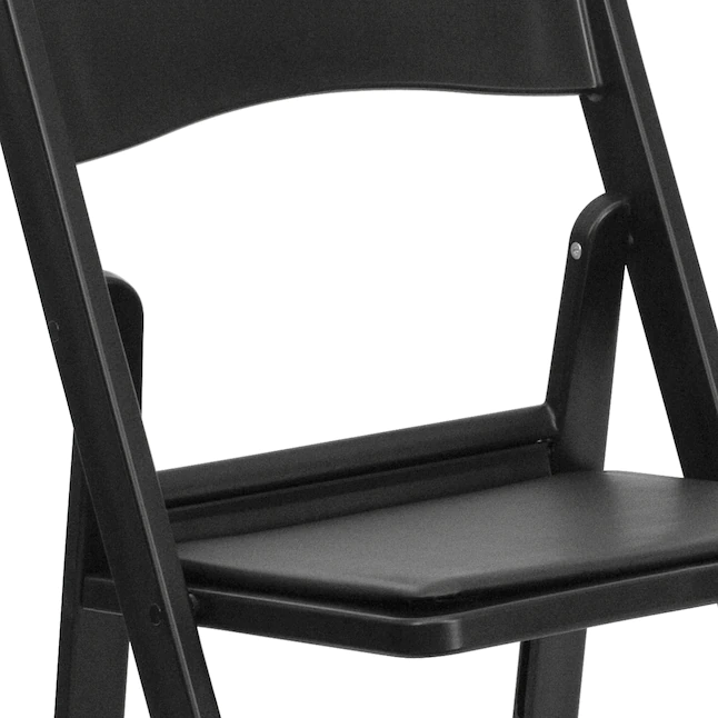 Flash Furniture 4-Pack Black Standard Folding Chair with Upholstered Seat (Indoor or Outdoor) - Image 8