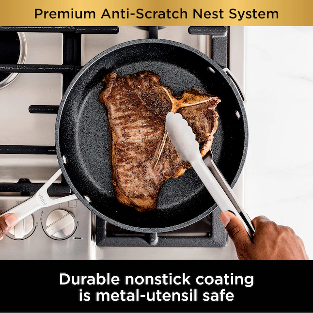 Ninja C59500 Foodi NeverStick Premium Anti-Scratch Nest System, 10-Piece Cookware Set - Image 6