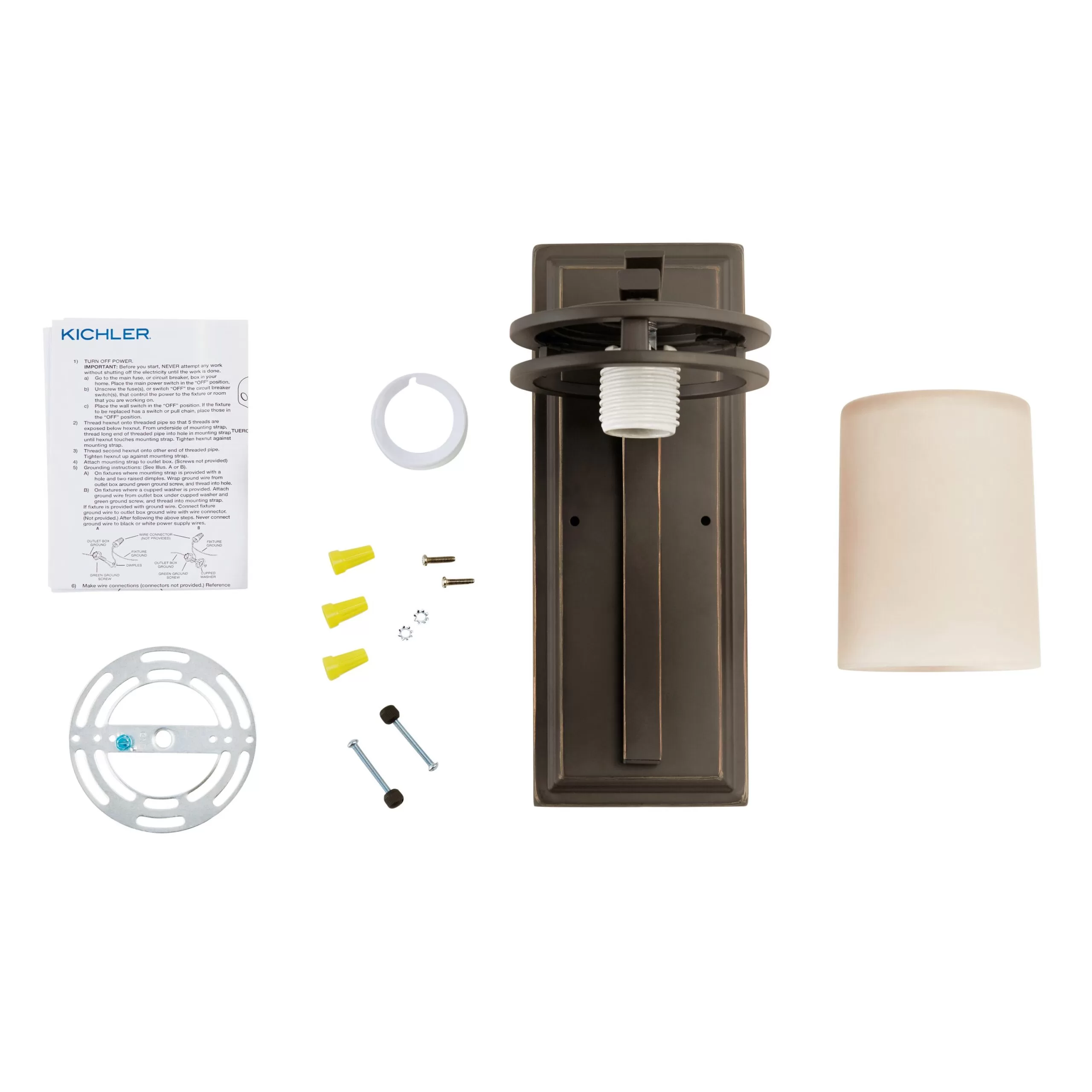 Kichler 5076OZ Hendrik 5.25-in 1-Light Olde Bronze Modern/Contemporary Vanity Light - Image 3