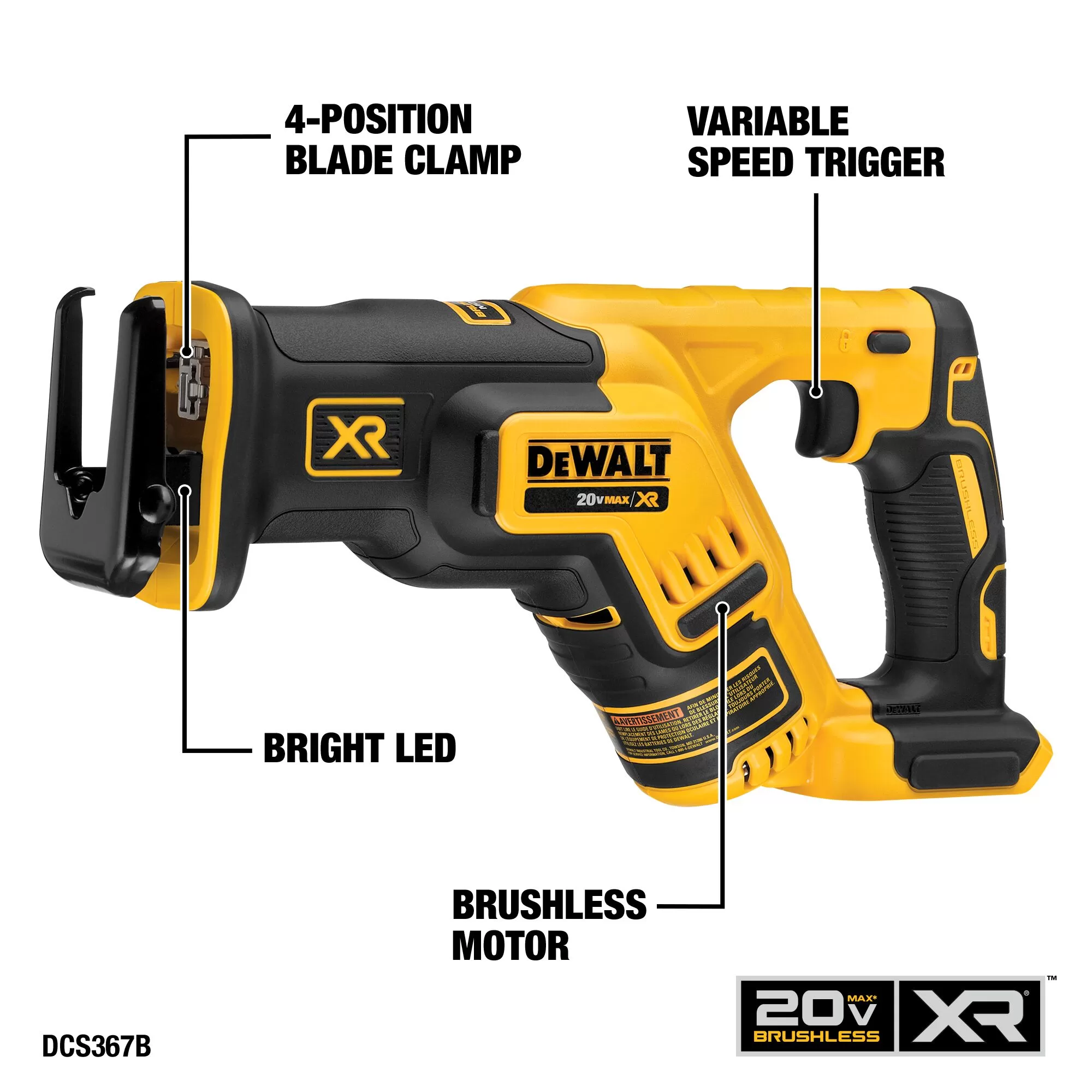DEWALT 4-Tool 20-Volt Max Brushless Power Tool Combo Kit with Soft Case (2-Batteries and charger Included) - Image 5