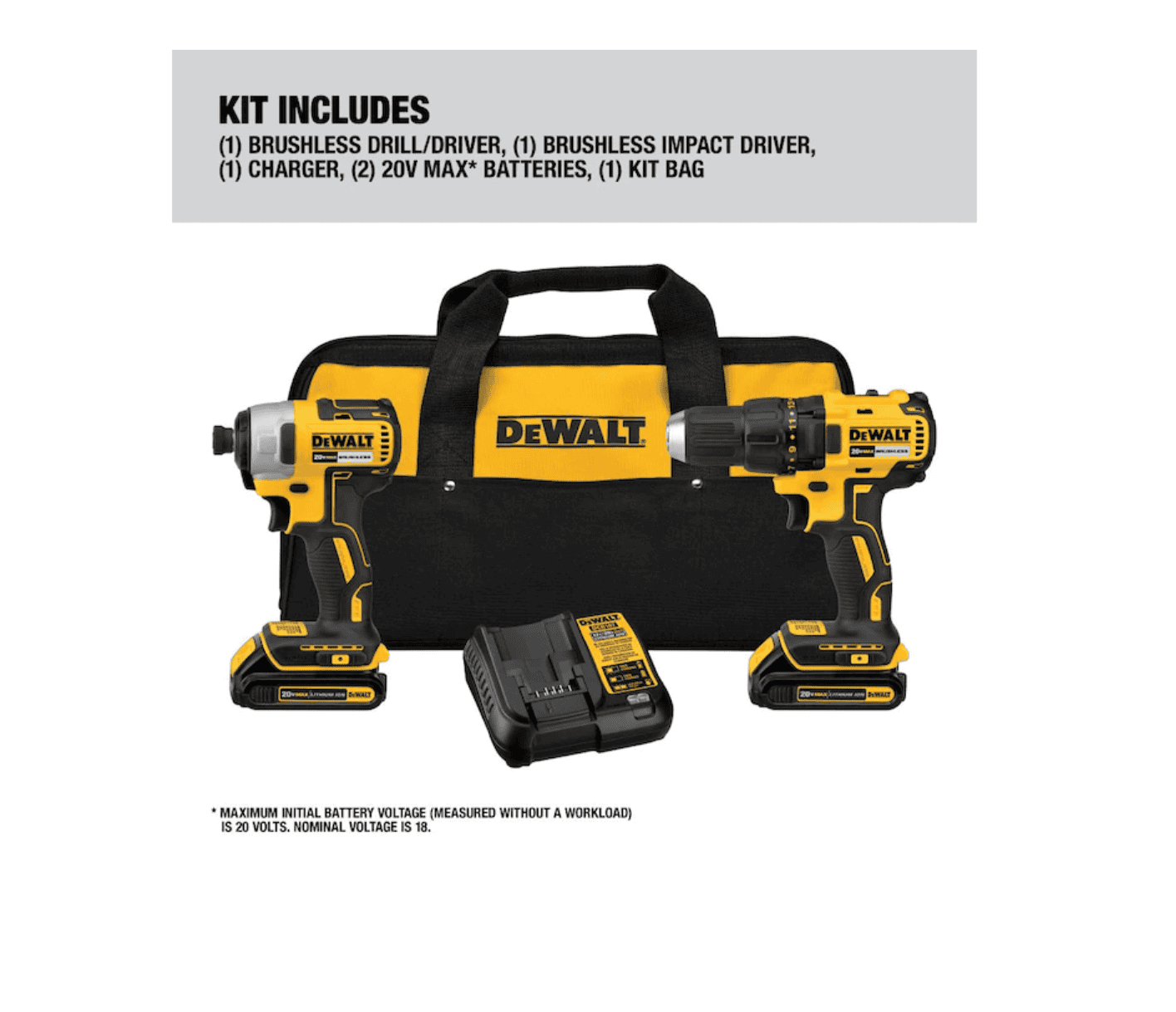 DEWALT DCK277C2 2-Tool 20-Volt Max Brushless Power Tool Combo Kit with Soft Case (2-Batteries and charger Included) - Image 15