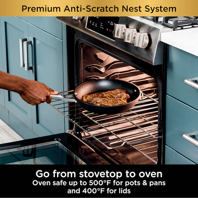 Ninja C59500 Foodi NeverStick Premium Anti-Scratch Nest System, 10-Piece Cookware Set - Image 7