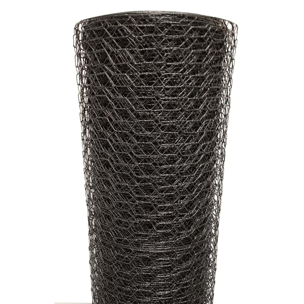 Acorn International 150-ft x 6-ft 20-Gauge Black Vinyl-coated Steel Poultry Netting Rolled Fencing with Mesh Size 1-in