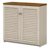 Bush Furniture Fairview 31.73-in W x 30.71-in H Wood Composite Antique White/Tea Maple Freestanding Utility Storage Cabinet