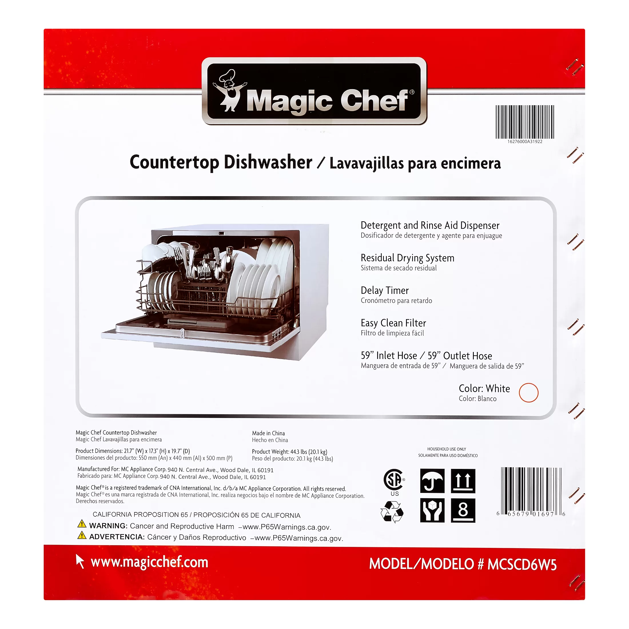 Magic Chef Energy Star 6-Place Setting Countertop Dishwasher