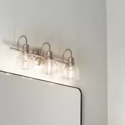 Kichler Avery 24-in 3-Light Brushed Nickel Farmhouse Vanity Light