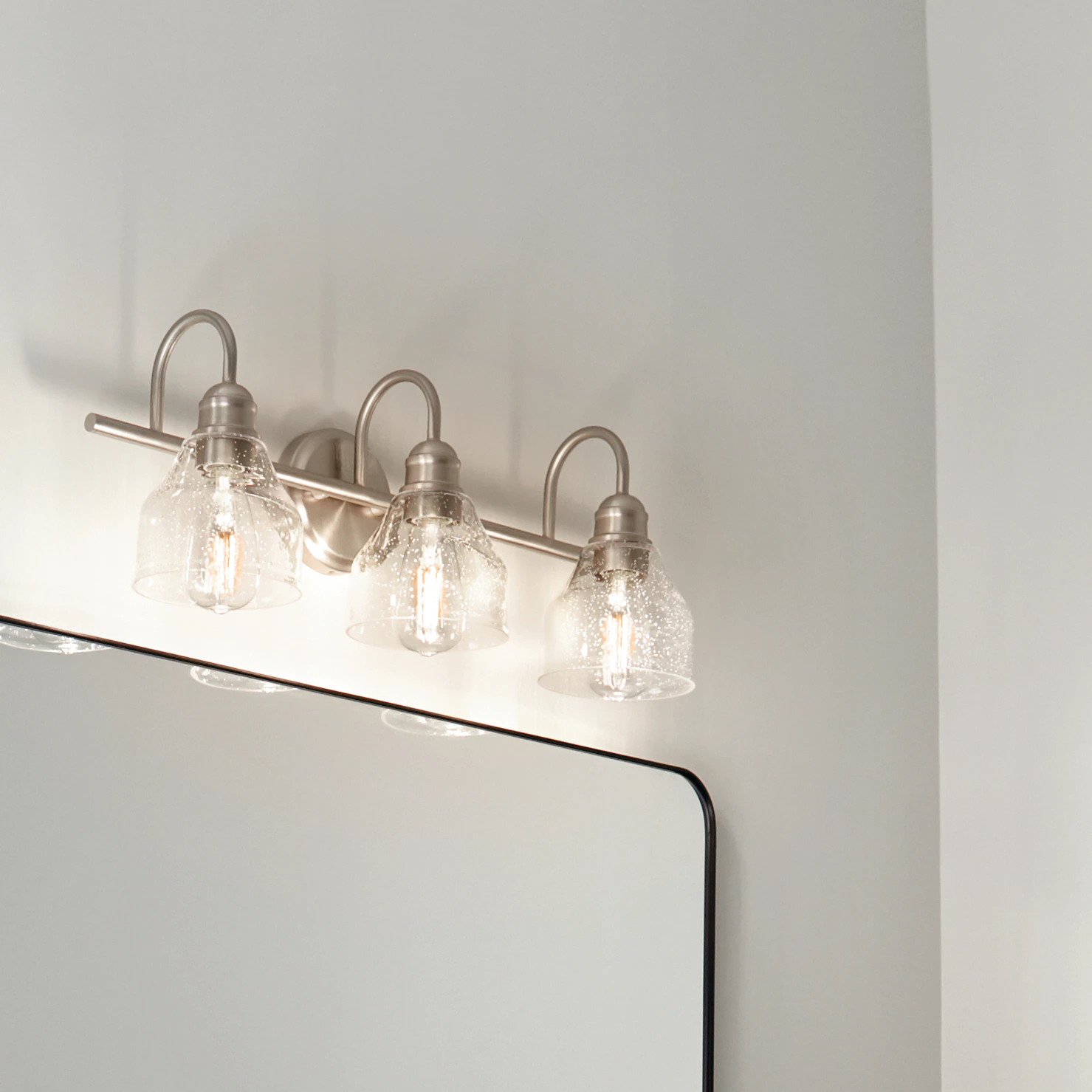 Kichler Avery 24-in 3-Light Brushed Nickel Farmhouse Vanity Light