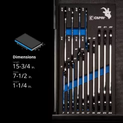 Alternative view of Capri Tools 14-Piece Set 6-point Standard (SAE) and Metric Combination Standard Open End Wrench