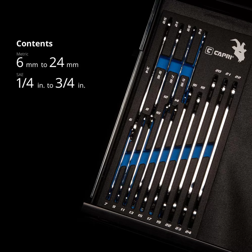 Capri Tools 14-Piece Set 6-point Standard (SAE) and Metric Combination Standard Open End Wrench - Image 3
