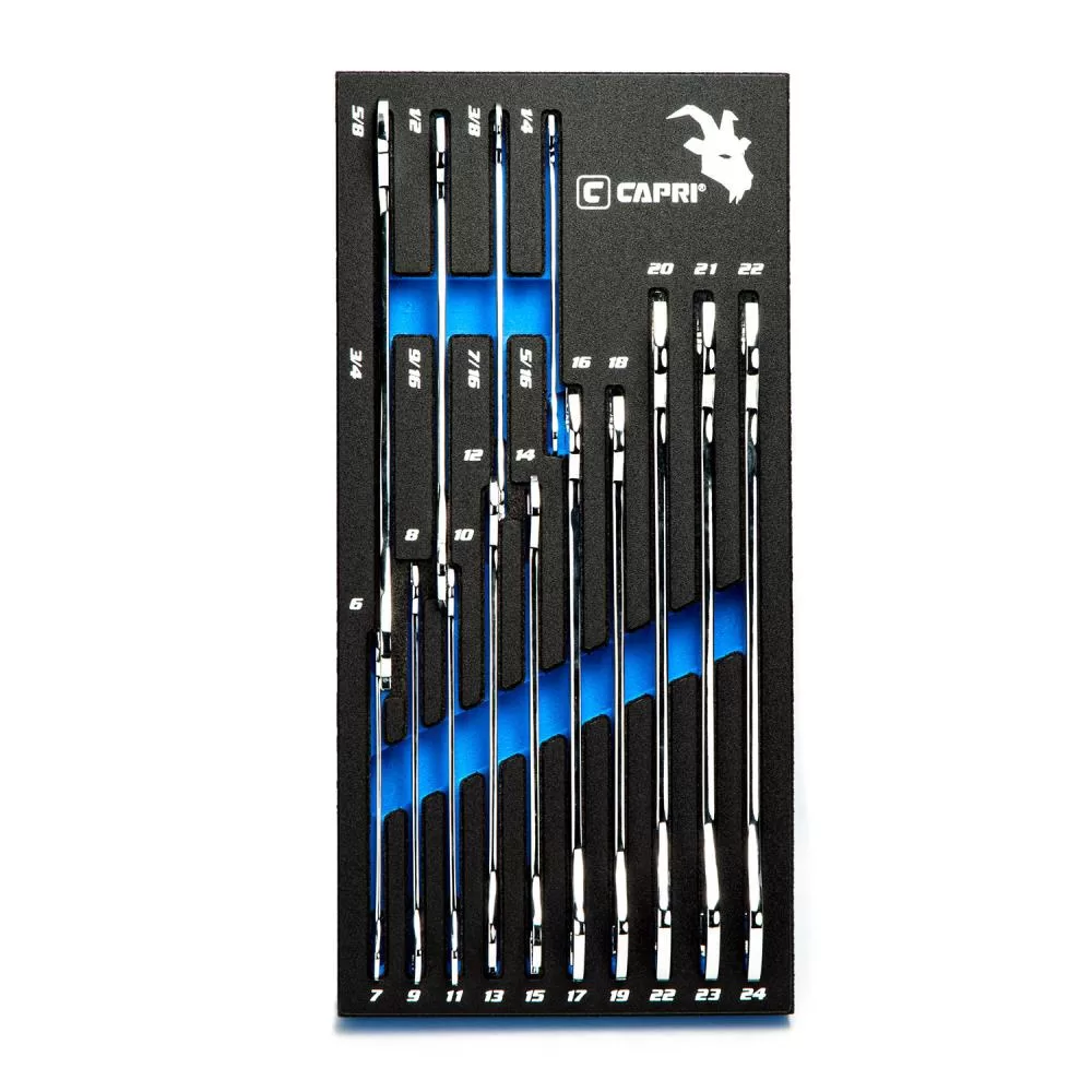 Capri Tools 14-Piece Set 6-point Standard (SAE) and Metric Combination Standard Open End Wrench