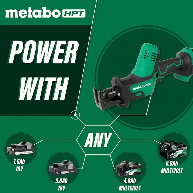 Metabo HPT Reciprocating Saw CR18DAQ4M MultiVolt 18-volt Variable Speed Cordless | One-Handed Design (Tool Only) - Image 5