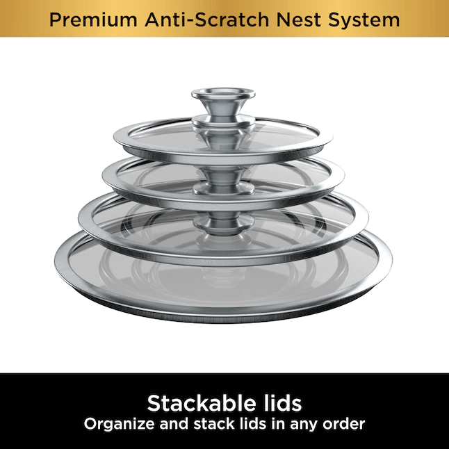 Ninja C59500 Foodi NeverStick Premium Anti-Scratch Nest System, 10-Piece Cookware Set - Image 8