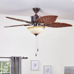 Alternative view of Harbor Breeze  St Kitts 52-in Oil Rubbed Bronze LED Indoor/Outdoor Ceiling Fan with Light (5-Blade)