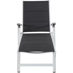 Alternative view of Hanover Regis White Metal Frame Stationary Chaise Lounge Chair(s) with Gray Sling Seat
