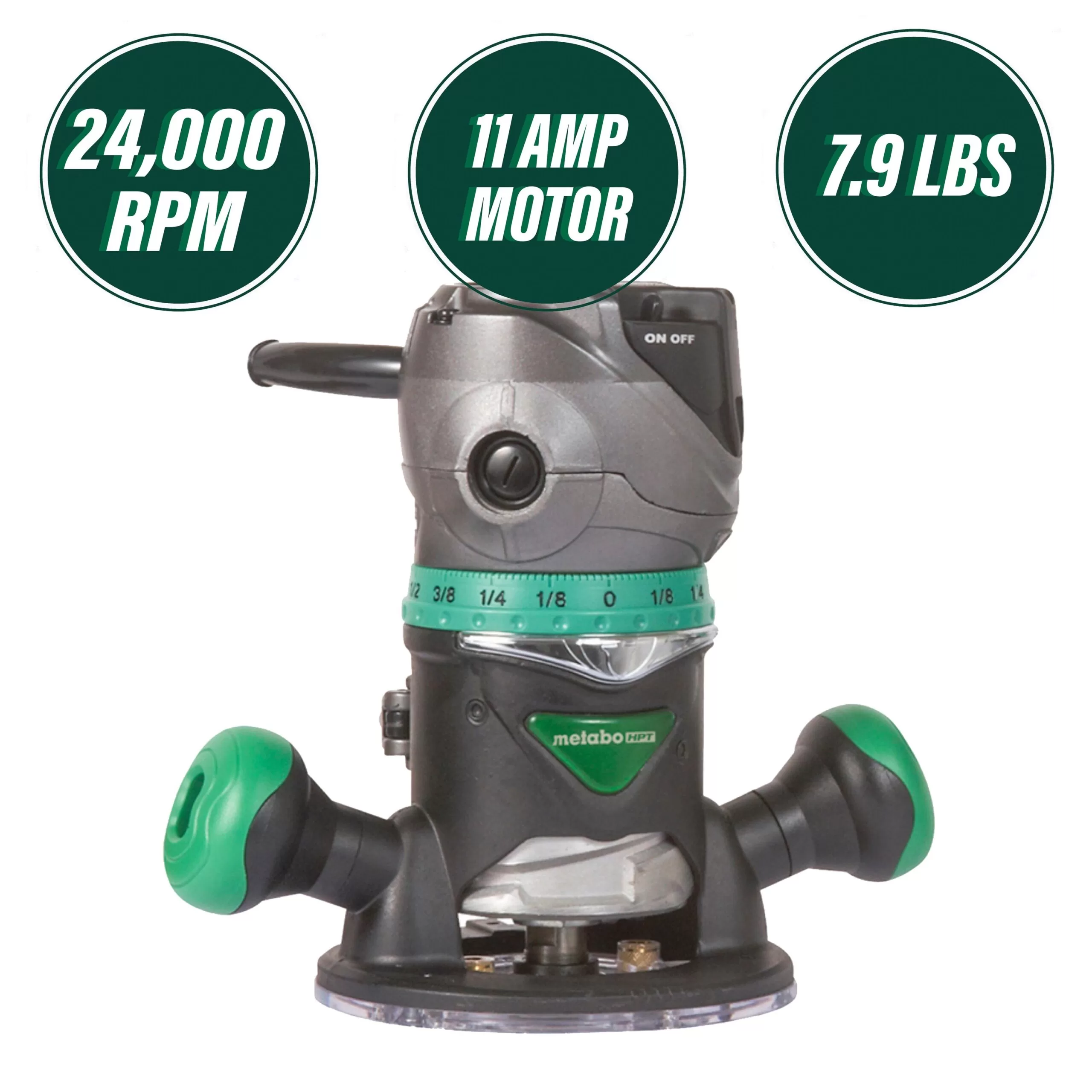 Metabo HPT 1/4-in and 1/2-in 2.25-HP Variable Speed Combo Fixed/Plunge Corded Router Hard Case (Tool Only) - Image 7
