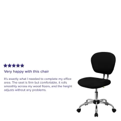 Flash Furniture Mid-Back Black Mesh Padded Swivel Task Office Chair with Chrome Base