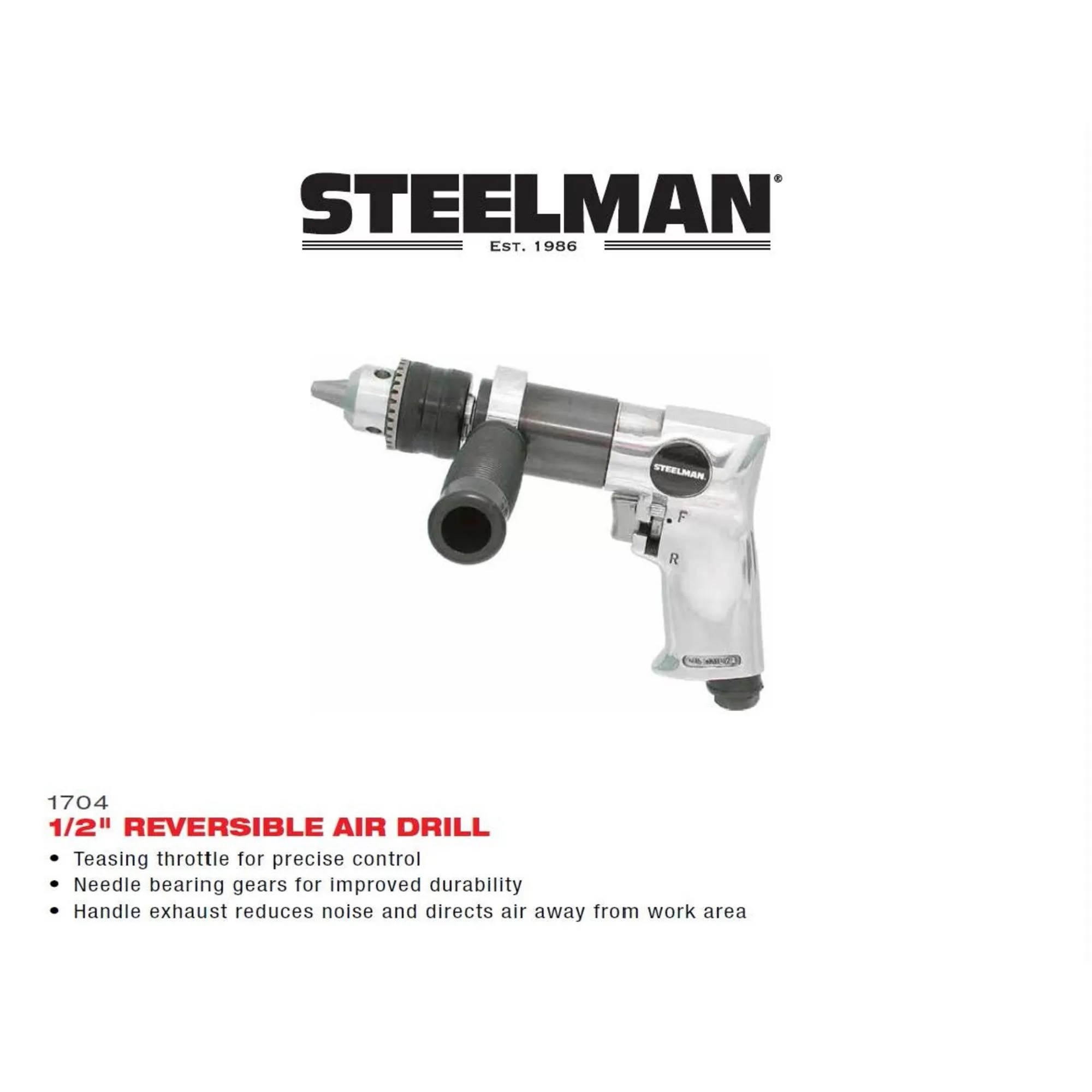 STEELMAN Forward/Reverse Rocker Switch Variable Speed Air Drill - Image 3